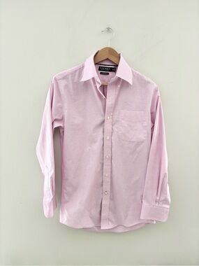 Lauren Ralph Lauren Slim Fit Pink Stripe Stretch Non-Iron Dress Shirt Men's 14.5